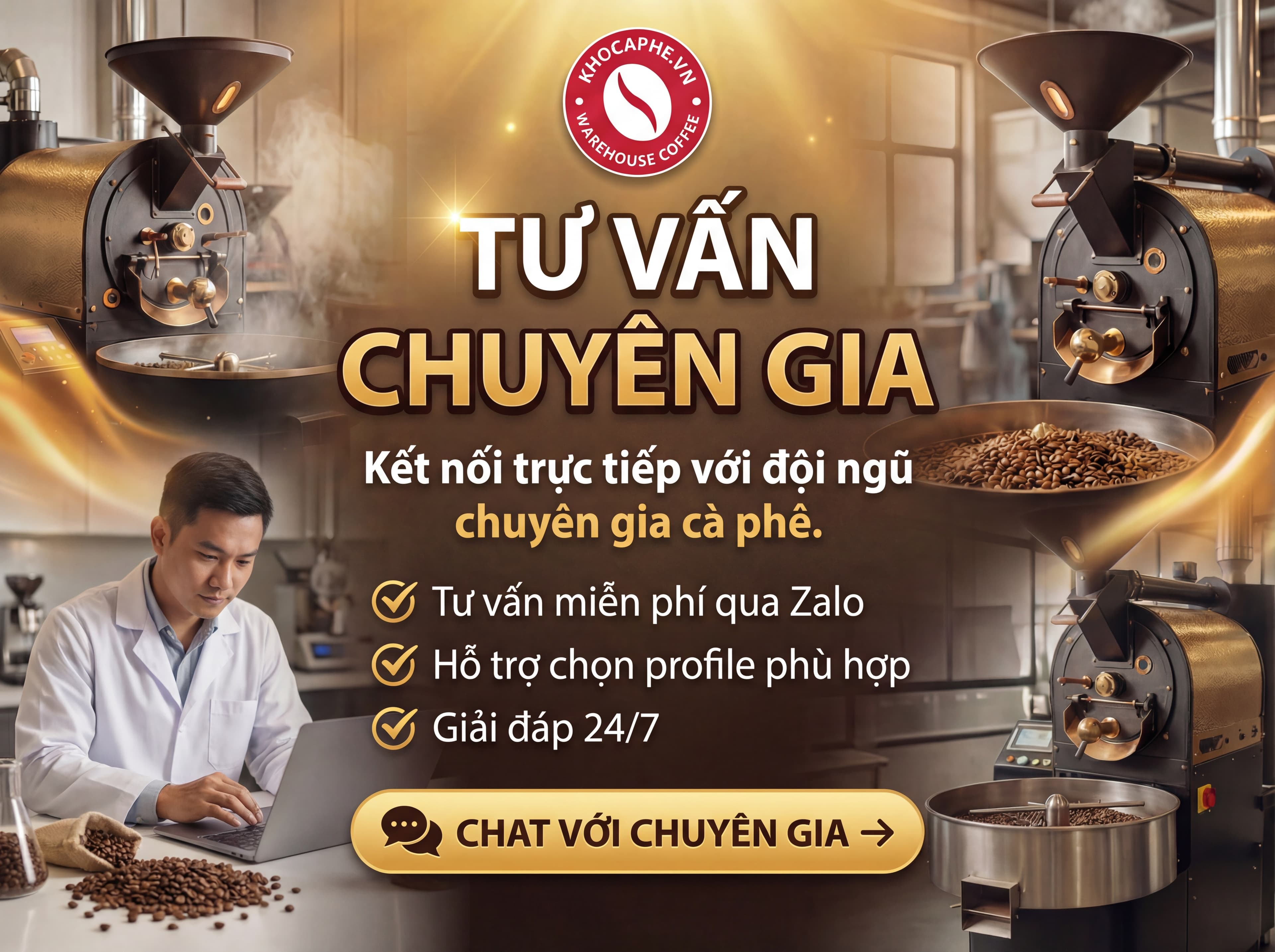 Poster Kho Cà Phê - Dịch vụ rang gia công