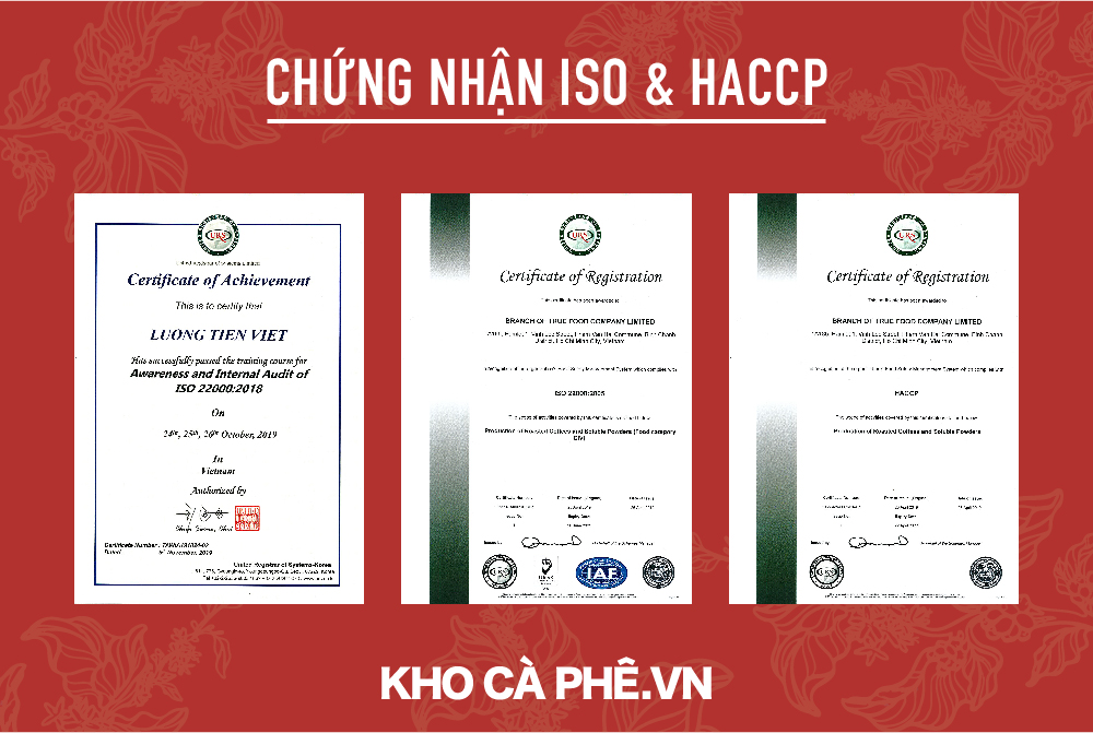 Giấy chứng nhận ISO&HACCP Khocaphe.vn