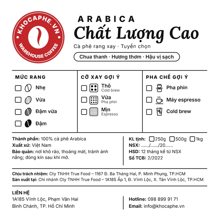 ARABICA Premium Grade – KHOCAPHE.VN