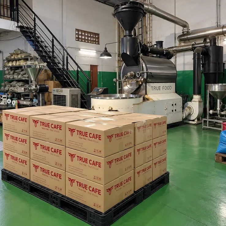 Packed finished goods at the KHOCAPHE.VN roastery