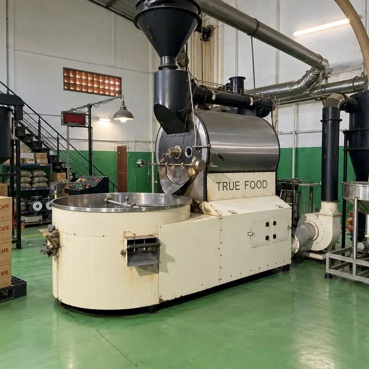Hot-air coffee roaster at the KHOCAPHE.VN roastery